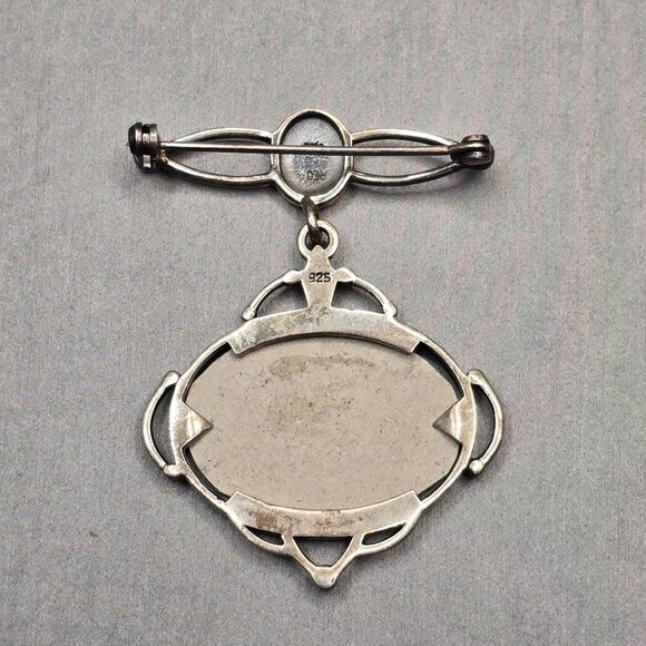 VTG Sterling Silver Photo Brooch 2x1.5" Glass Frame Signed REO 8.35g USA Made - Picture 3 of 7